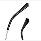Ochelari de soare hexagonali femei, ramă metalică, UV – Techsuit 8561 – Auriu roz / gri degrade – imagine 16