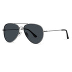 Ochelari de soare aviator unisex, ramă metalică, UV400 – Techsuit 3025 – Gri metalic / gri – imagine 5
