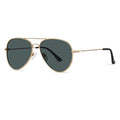 Ochelari de soare aviator unisex, ramă metalică, UV400 – Techsuit 3025 – Auriu / verde – imagine 1