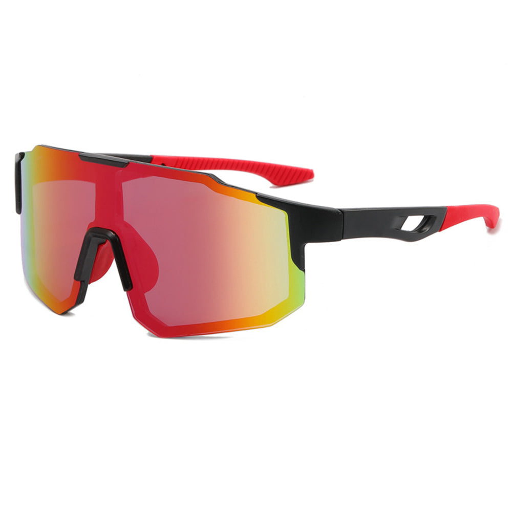 Ochelari ciclism oversized unisex, filtru UV – Techsuit 9337 – Negru / roșu – imagine 2