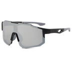 Ochelari ciclism oversized unisex, filtru UV – Techsuit 9337 – Negru / argintiu – imagine 1