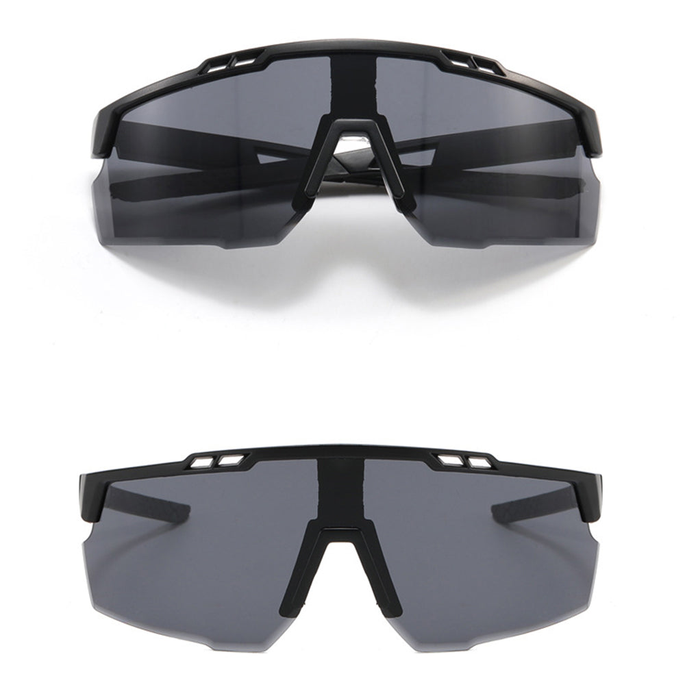 Ochelari ciclism oversized, lentile panoramice, UV – Techsuit 9963 – Negru / portocaliu – imagine 4