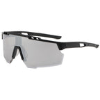 Ochelari ciclism oversized, lentile panoramice, UV – Techsuit 9963 – Negru / gri – imagine 1