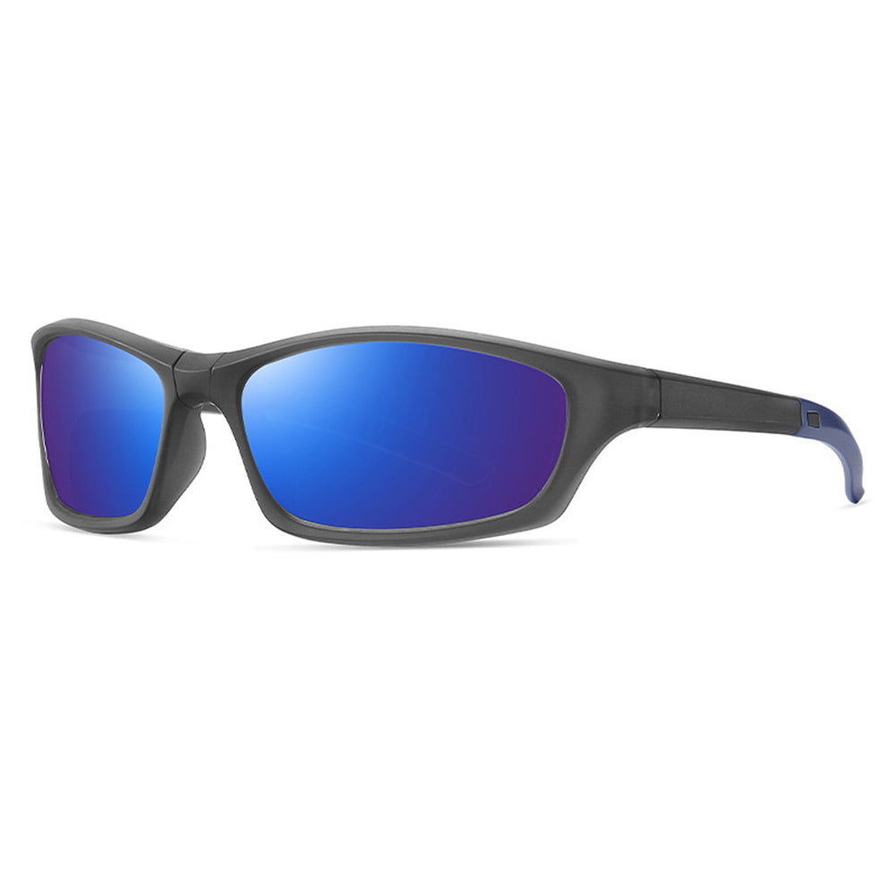 Ochelari ciclism polarizați lentile TAC, ramă TR90 – Techsuit 24101 – Gri metalic / albastru – imagine 5