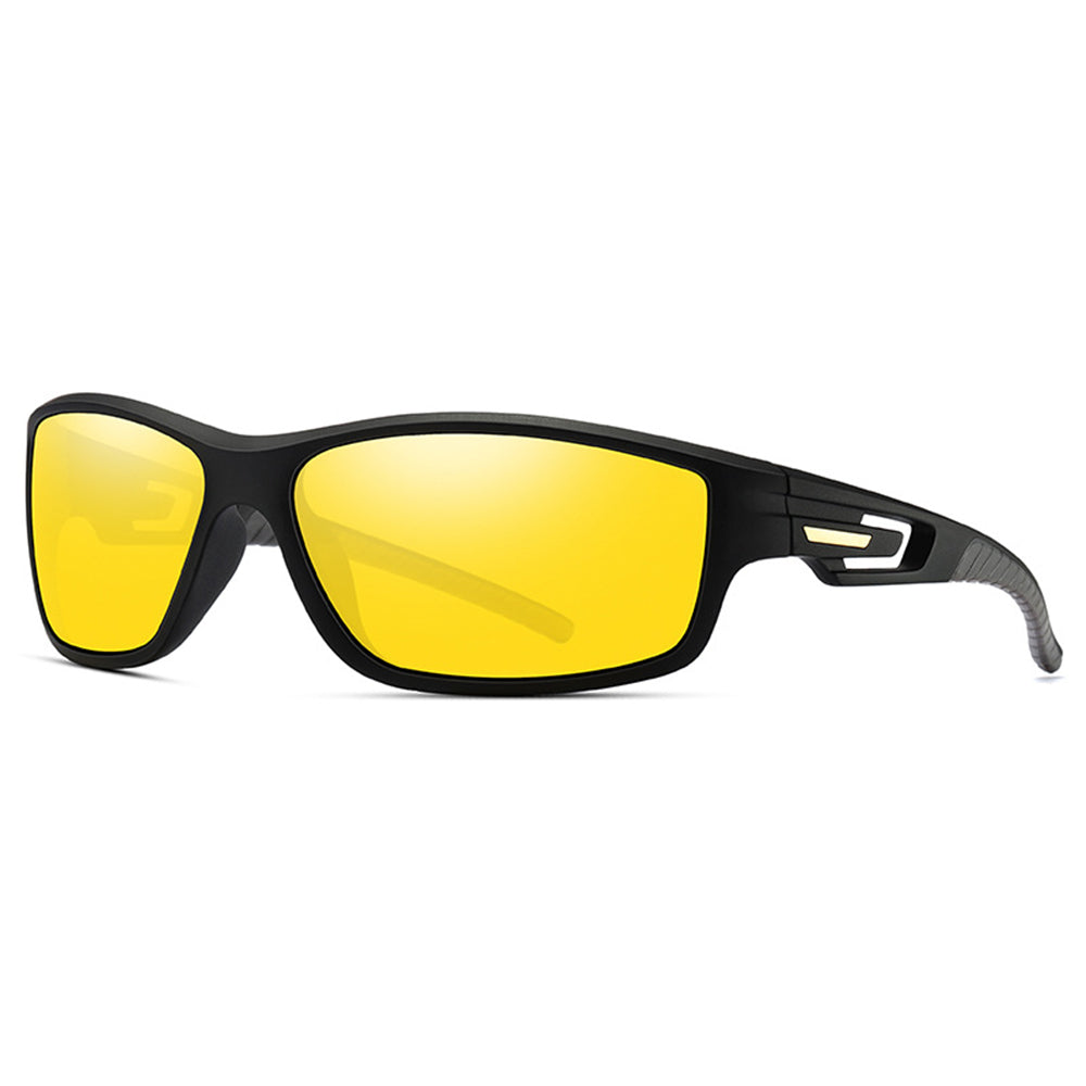 Ochelari ciclism polarizați unisex, ramă TR90 – Techsuit 201910 – Negru / galben – imagine 4