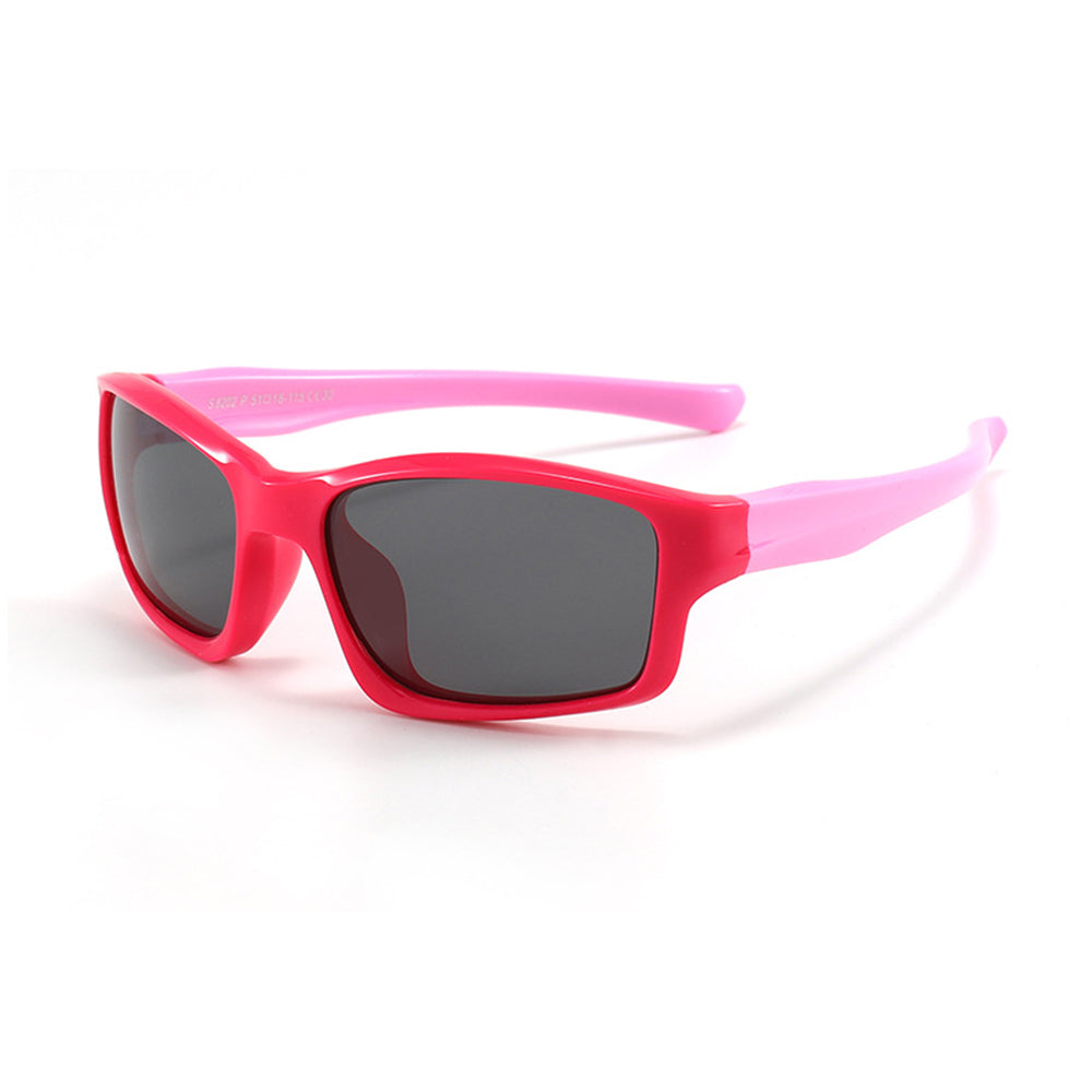 Ochelari soare sport polarizați copii 3–5 ani – Techsuit 8202 – Roșu / roz – imagine 5