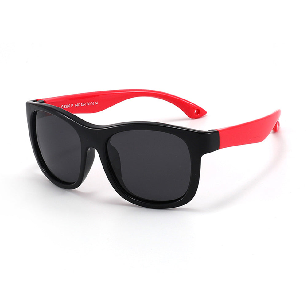 Ochelari soare polarizați copii 3–5 ani, cu bandă – Techsuit 8306 – Negru / roșu – imagine 1