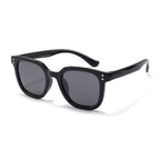 Ochelari soare polarizați copii 4–6 ani, ramă TPE – Techsuit 8351 – Negru lucios – imagine 1