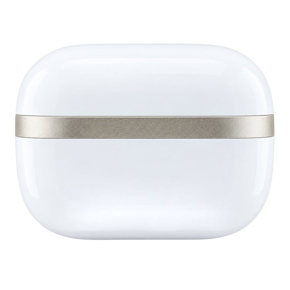 Spatele carcasei de încărcare GUESS Glossy Gold Line albe