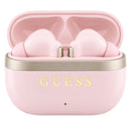 Carcasa GUESS Glossy Gold Line roz deschisă, cu cele două căști în interior
