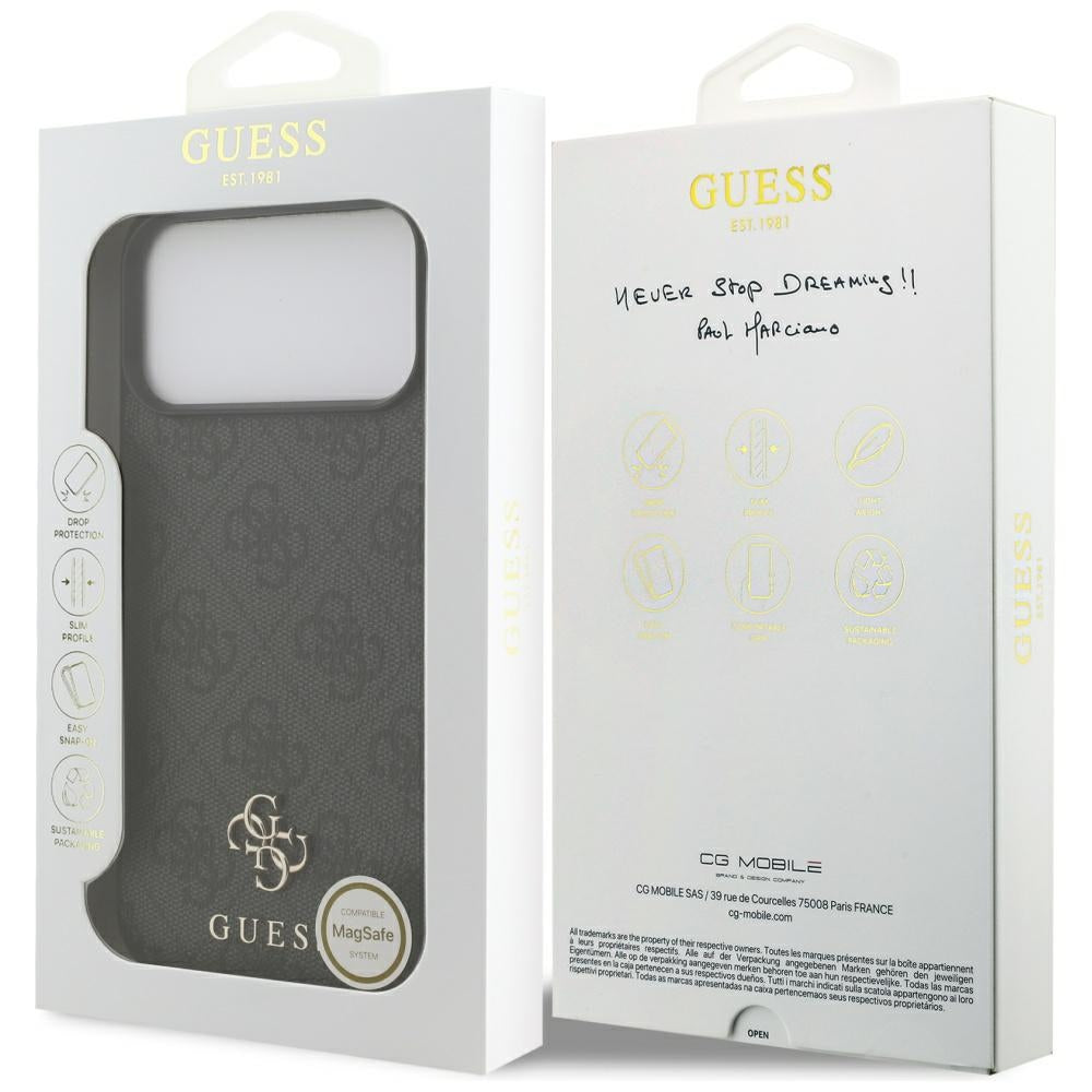 Husă Guess 4G Small and Classic Logo MagSafe pentru iPhone 17 Pro Max – negru (GUHMP17XP4SM4MK) — imagine 7