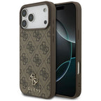 Husă Guess 4G Small and Classic Logo MagSafe pentru iPhone 17 Pro Max – maro — imagine 1