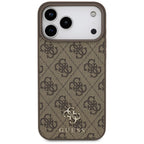 Husă Guess 4G Small and Classic Logo MagSafe pentru iPhone 17 Pro Max – maro — imagine 3