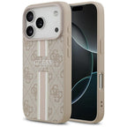 Husă Guess Hardcase 4G Printed Stripes MagSafe pentru iPhone 17 Pro Max – roz — imagine 1