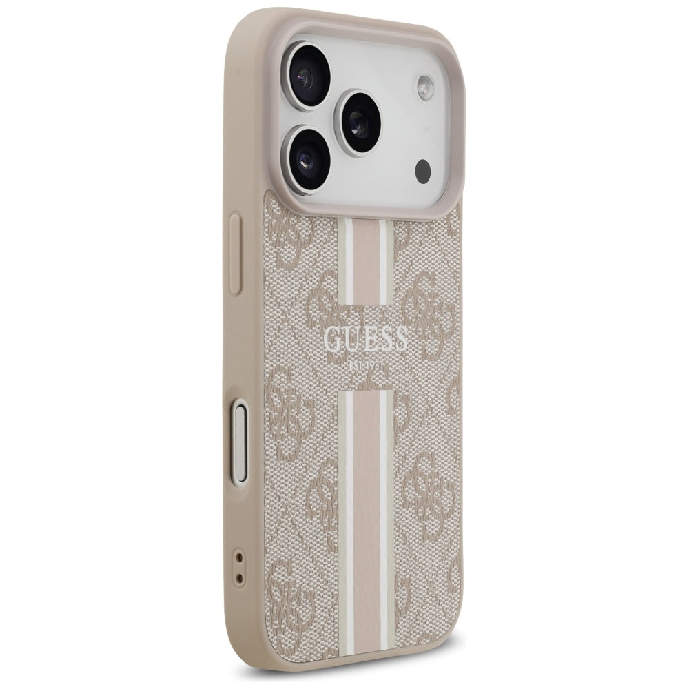 Husă Guess Hardcase 4G Printed Stripes MagSafe pentru iPhone 17 Pro Max – roz — imagine 2