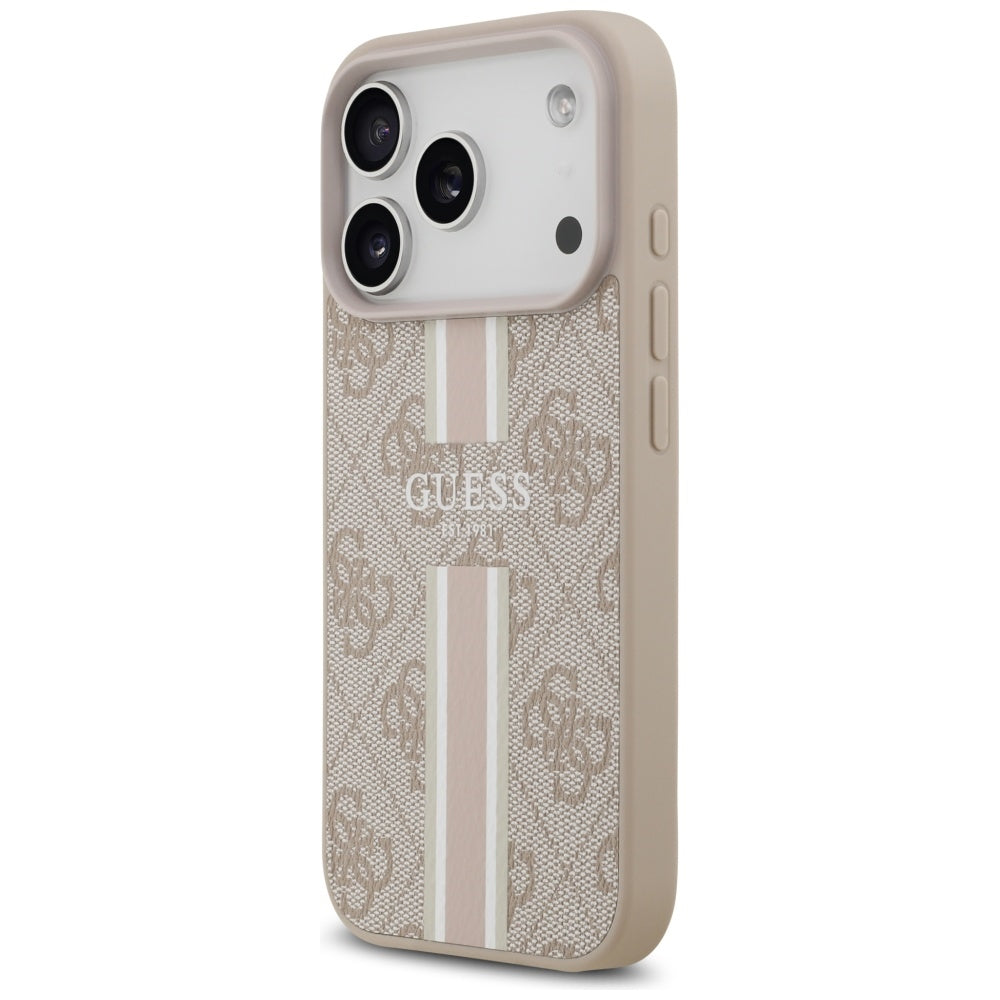 Husă Guess Hardcase 4G Printed Stripes MagSafe pentru iPhone 17 Pro Max – roz — imagine 4