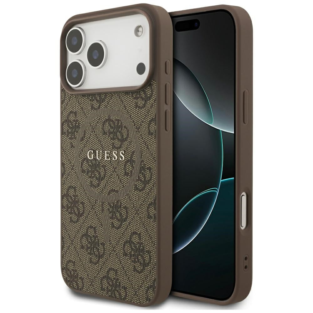 Husă Guess 4G Ring Classic Logo MagSafe pentru iPhone 17 Pro Max – maro — imagine 1