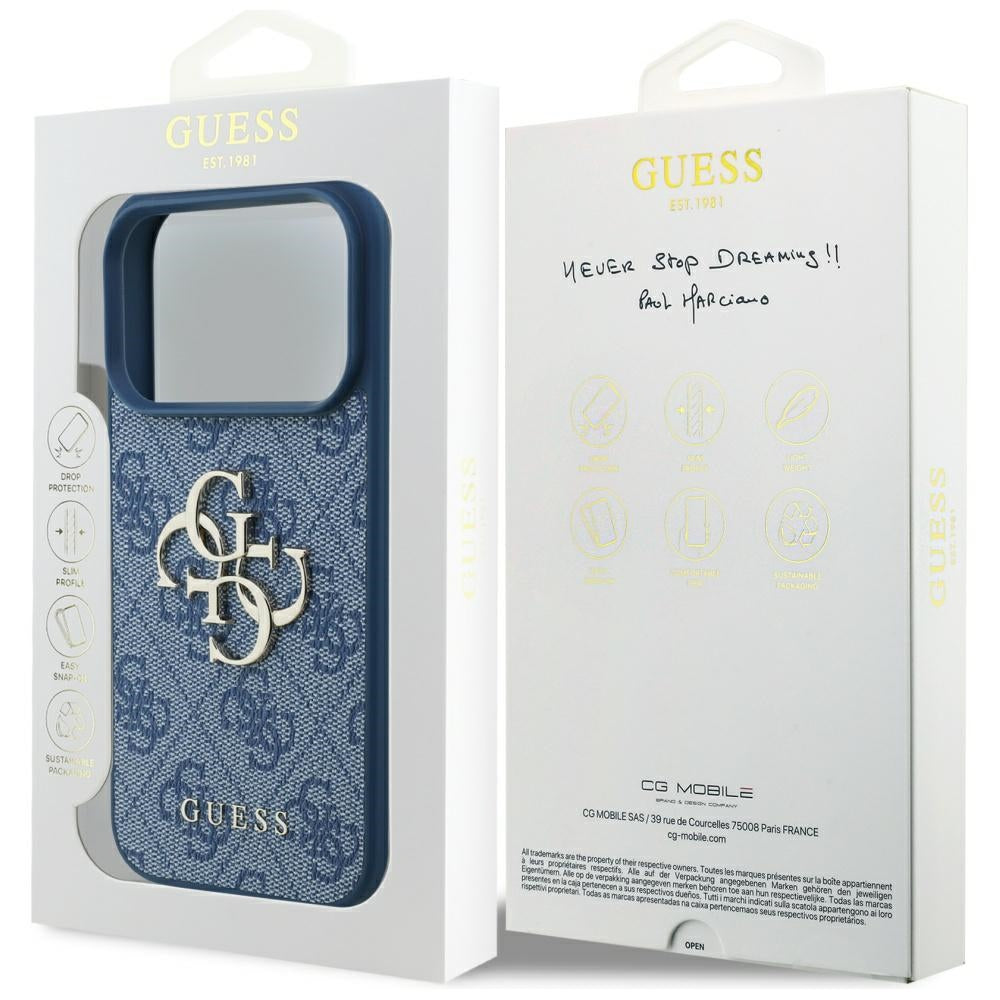 Husă Guess Hardcase 4G Big Logo pentru iPhone 17 Pro Max – albastru (GUHCP17X4GMGBL) — imagine 7
