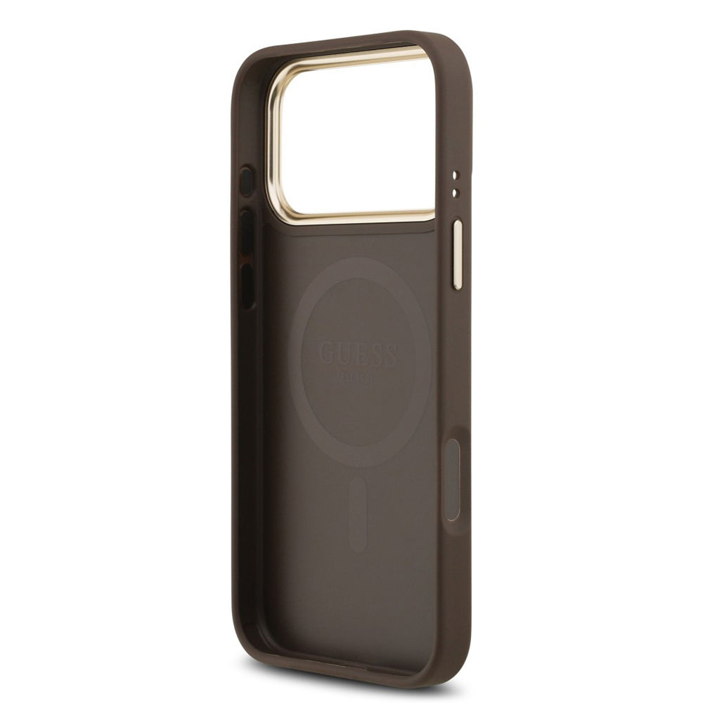 Husă Guess Hardcase 4G Classic MagSafe pentru iPhone 17 Pro Max – maro — imagine 3