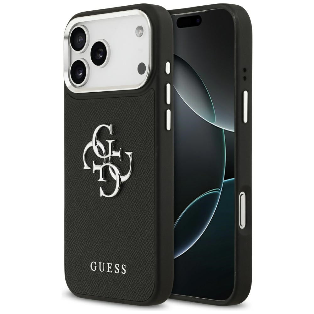Husă Guess Hardcase 4G Grained Big and Classic Logo pentru iPhone 17 Pro Max – negru (GUHCP17XPG4SMCEK) — imagine 1