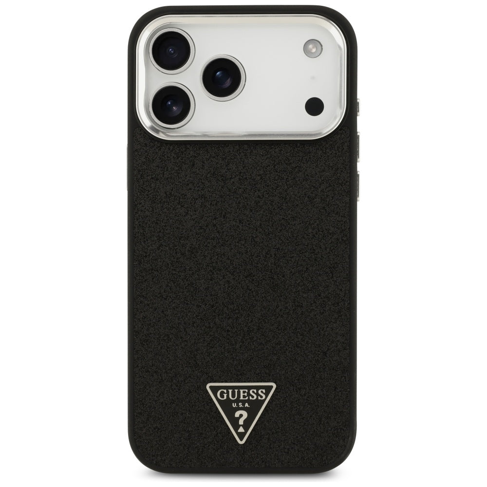 Husă Guess Glitter Triangle Logo MagSafe pentru iPhone 17 Pro Max – negru (GUHMP17XPFGTSCMK) — imagine 2
