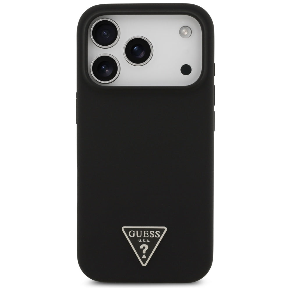 Husă Guess Silicone Triangle Logo MagSafe pentru iPhone 17 Pro Max – negru — imagine 2