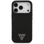 Husă Guess Silicone Triangle Logo MagSafe pentru iPhone 17 Pro Max – negru — imagine 2