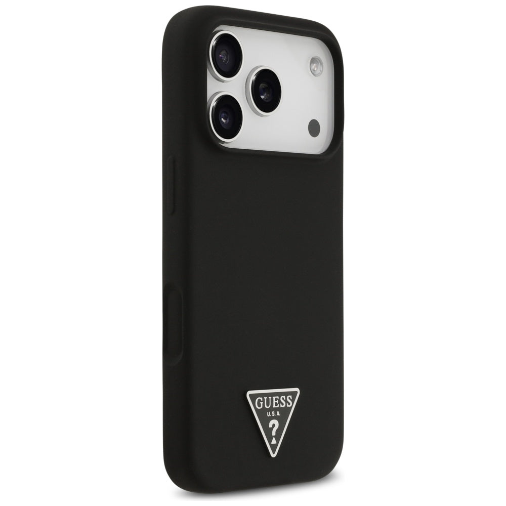 Husă Guess Silicone Triangle Logo MagSafe pentru iPhone 17 Pro Max – negru — imagine 4