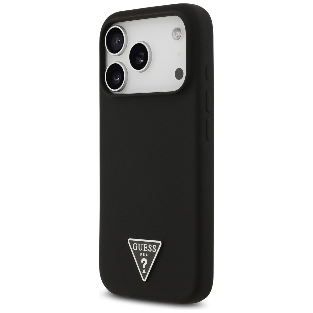 Husă Guess Silicone Triangle Logo MagSafe pentru iPhone 17 Pro Max – negru — imagine 6