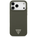 Husă Guess Silicone Triangle Logo MagSafe pentru iPhone 17 Pro Max – kaki — imagine 2
