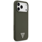 Husă Guess Silicone Triangle Logo MagSafe pentru iPhone 17 Pro Max – kaki — imagine 5