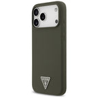 Husă Guess Silicone Triangle Logo MagSafe pentru iPhone 17 Pro Max – kaki — imagine 6