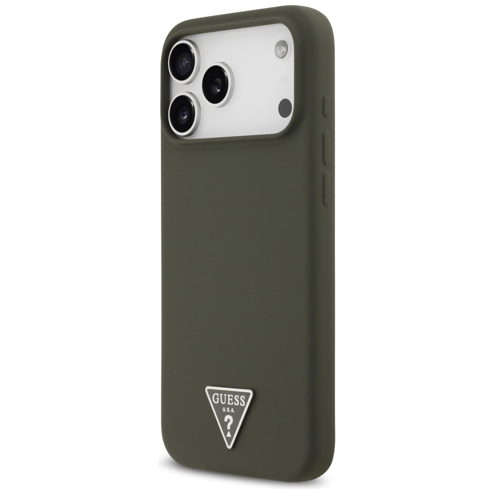 Husă Guess Silicone Triangle Logo MagSafe pentru iPhone 17 Pro Max – kaki — imagine 6