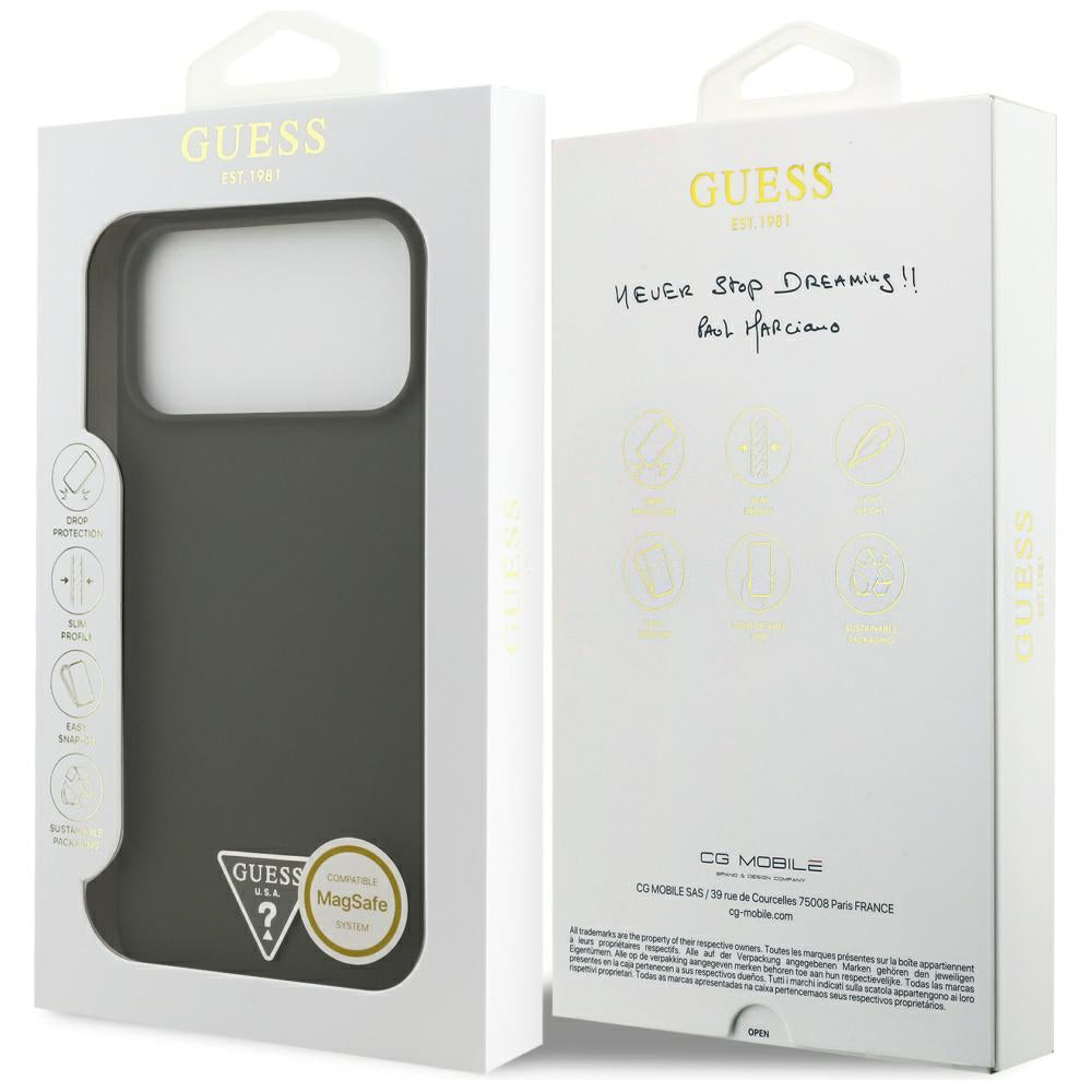 Husă Guess Silicone Triangle Logo MagSafe pentru iPhone 17 Pro Max – kaki — imagine 7