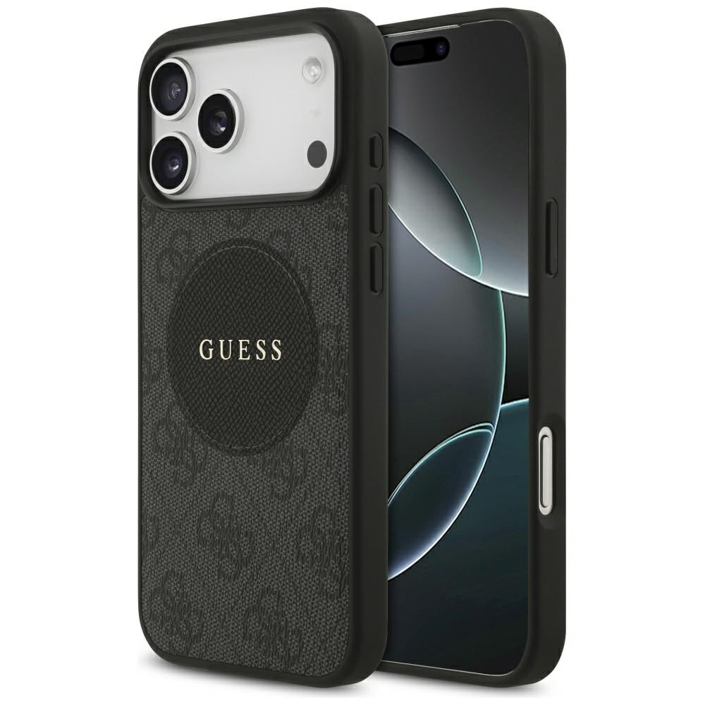 Husă Guess 4G Circle Classic Logo MagSafe pentru iPhone 17 Pro Max – negru — imagine 1