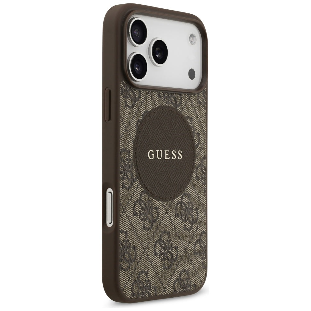 Husă Guess 4G Circle Classic Logo MagSafe pentru iPhone 17 Pro Max – maro — imagine 3