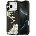 Husă Guess Hardcase 4G Grained Roses Big Logo pentru iPhone 17 Pro Max – negru — imagine 1