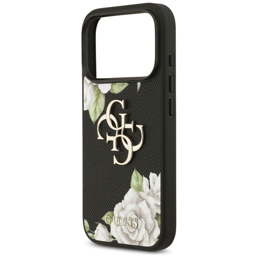 Husă Guess Hardcase 4G Grained Roses Big Logo pentru iPhone 17 Pro Max – negru — imagine 5