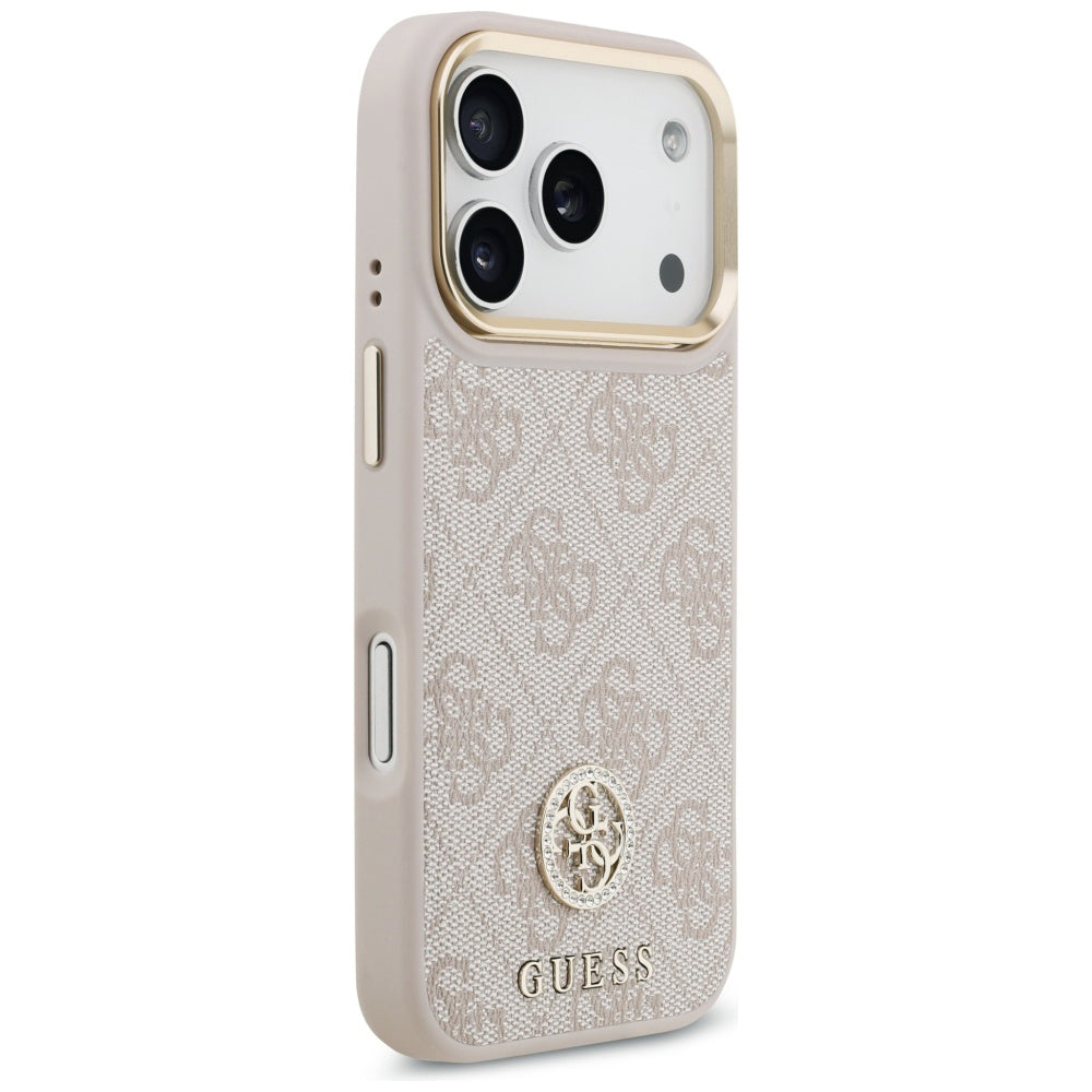 Husă Guess Hardcase 4G Strass Logo & Big Strap pentru iPhone 17 Pro Max – roz — imagine 3