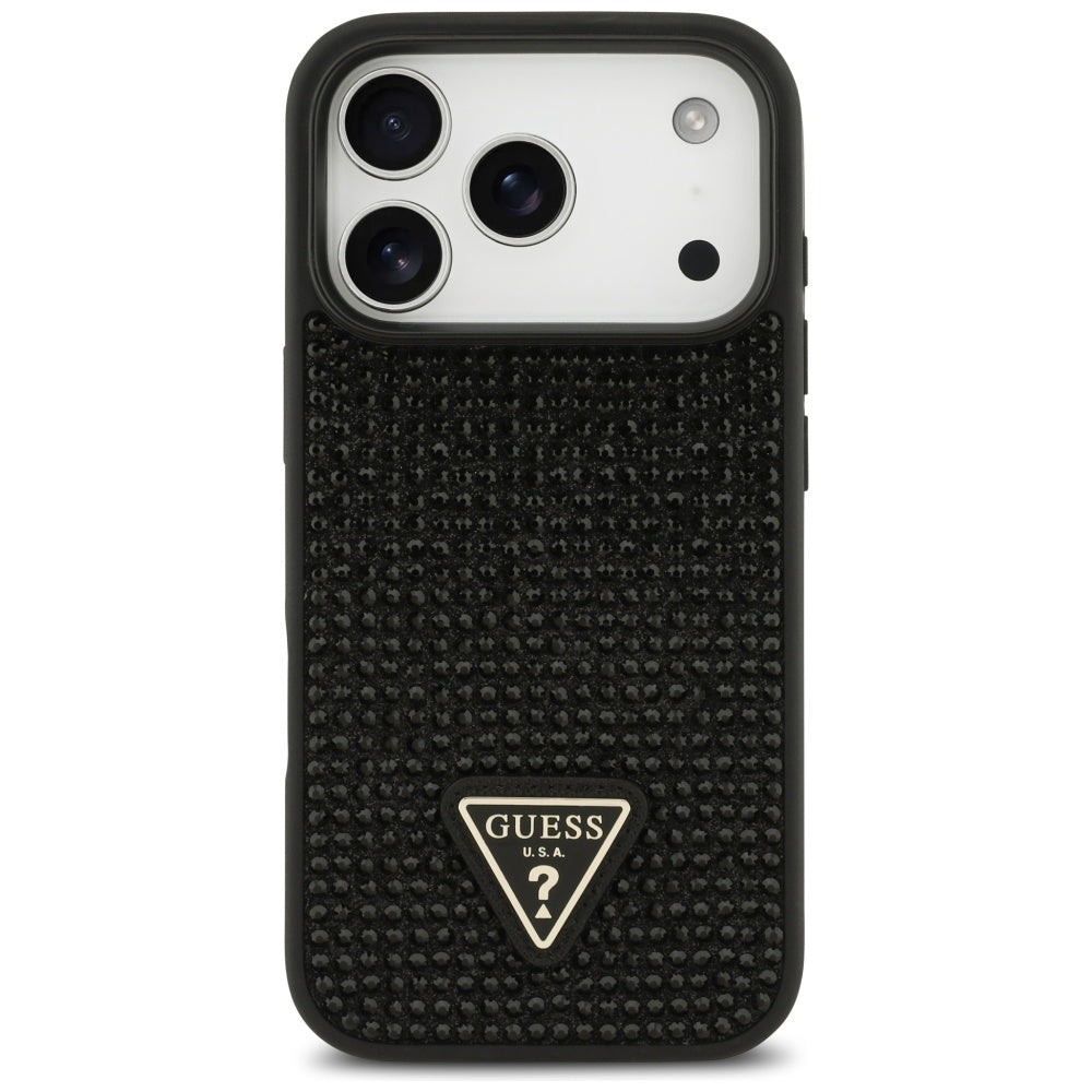 Husă Guess Rhinestone Triangle Logo pentru iPhone 17 Pro Max – negru — imagine 2