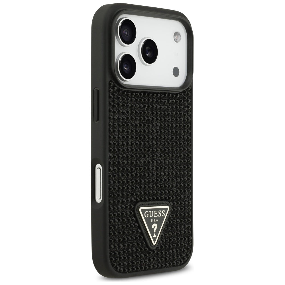 Husă Guess Rhinestone Triangle Logo pentru iPhone 17 Pro Max – negru — imagine 4