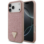 Husă Guess Rhinestone Triangle Logo pentru iPhone 17 Pro Max – roz — imagine 1