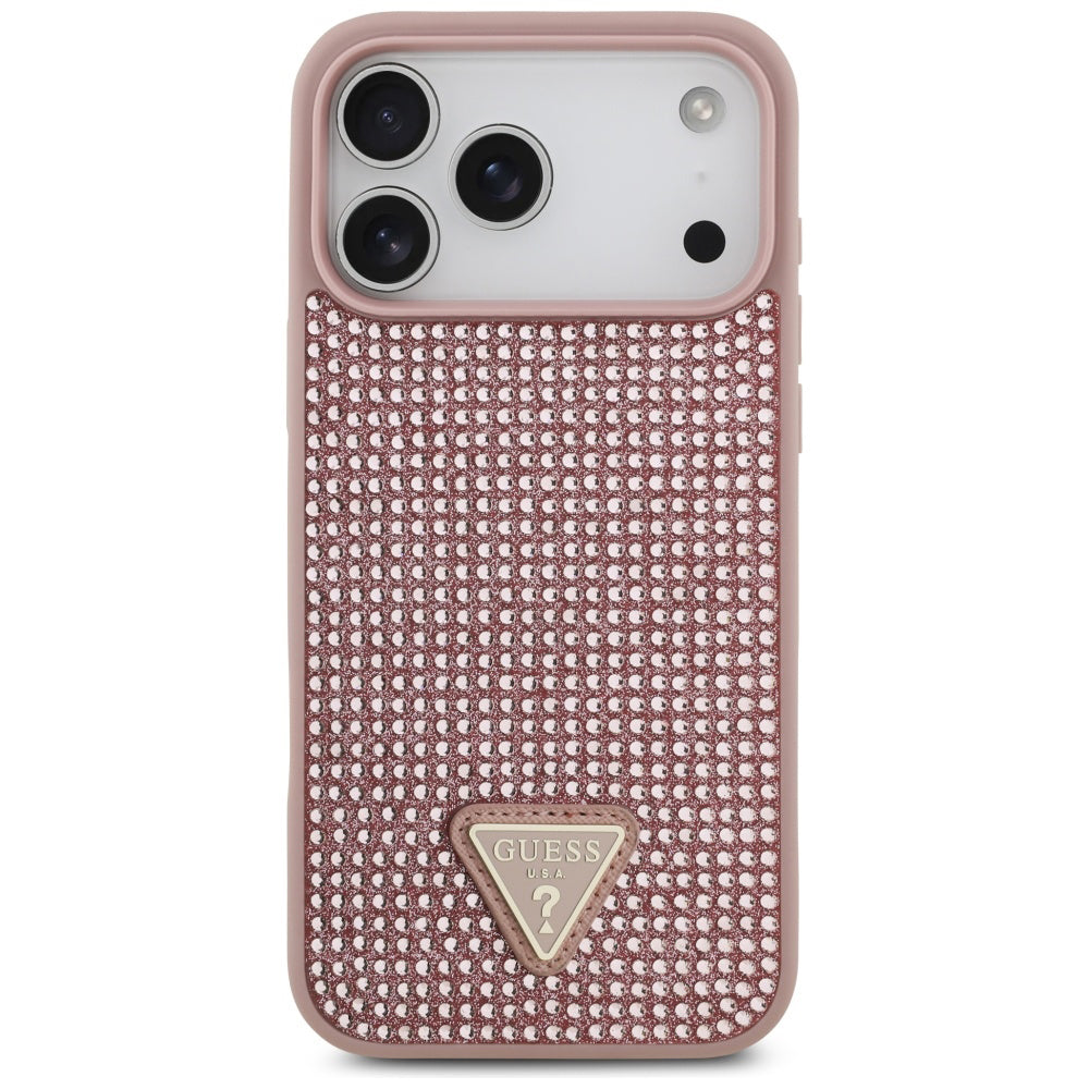 Husă Guess Rhinestone Triangle Logo pentru iPhone 17 Pro Max – roz — imagine 2