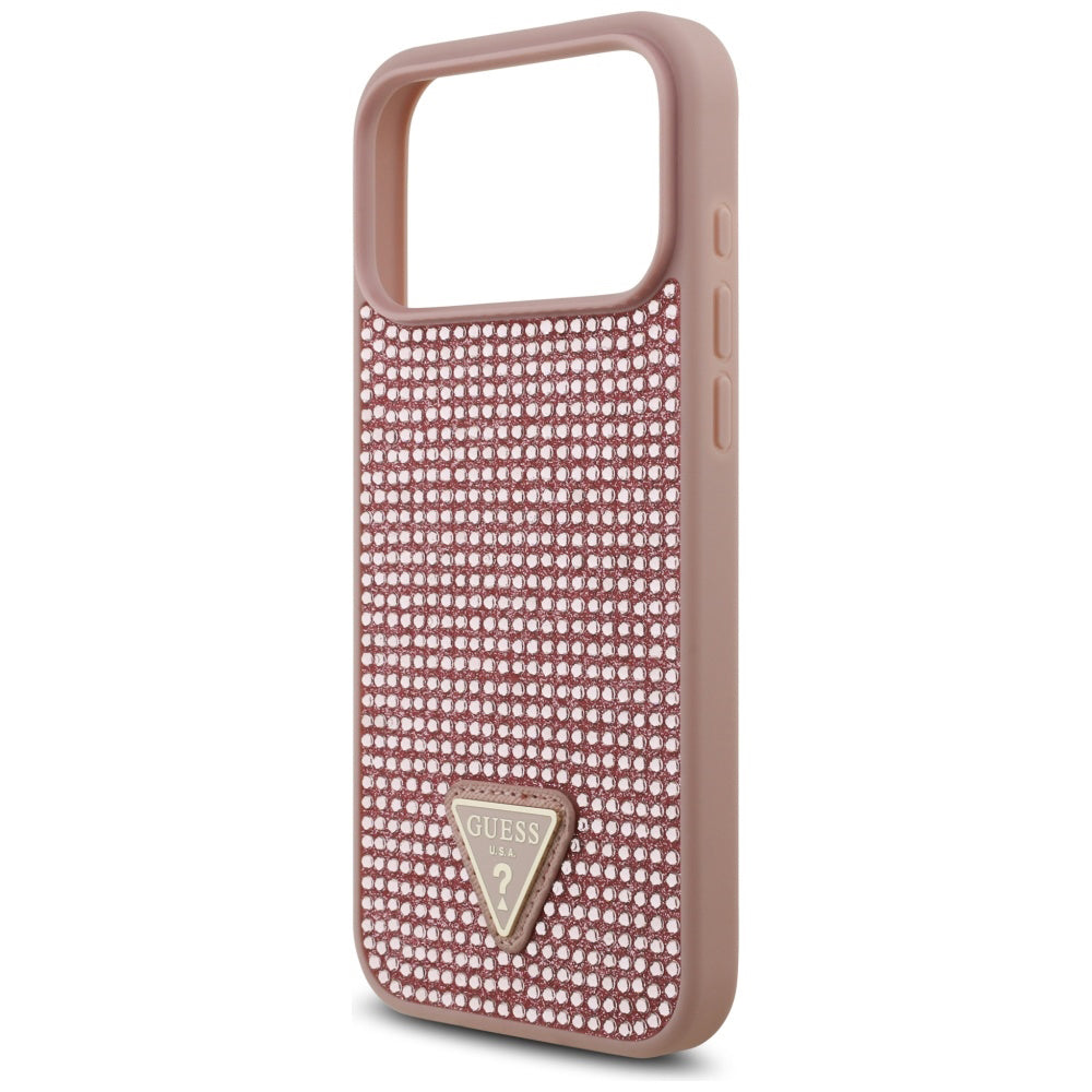 Husă Guess Rhinestone Triangle Logo pentru iPhone 17 Pro Max – roz — imagine 5