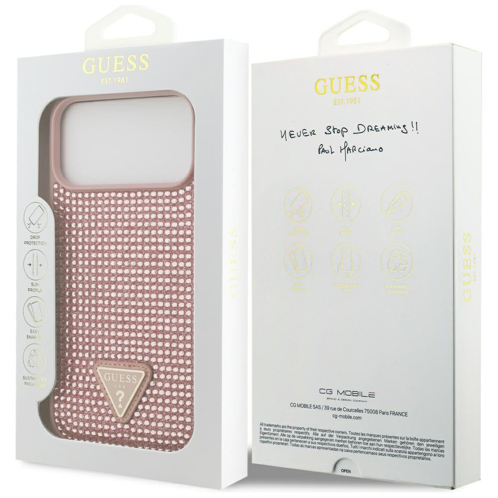 Husă Guess Rhinestone Triangle Logo pentru iPhone 17 Pro Max – roz — imagine 7