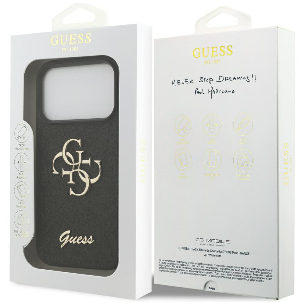 Husă Guess Fixed Glitter Big 4G pentru iPhone 17 Pro Max – negru (GUHCP17XHG4SGK) — imagine 7