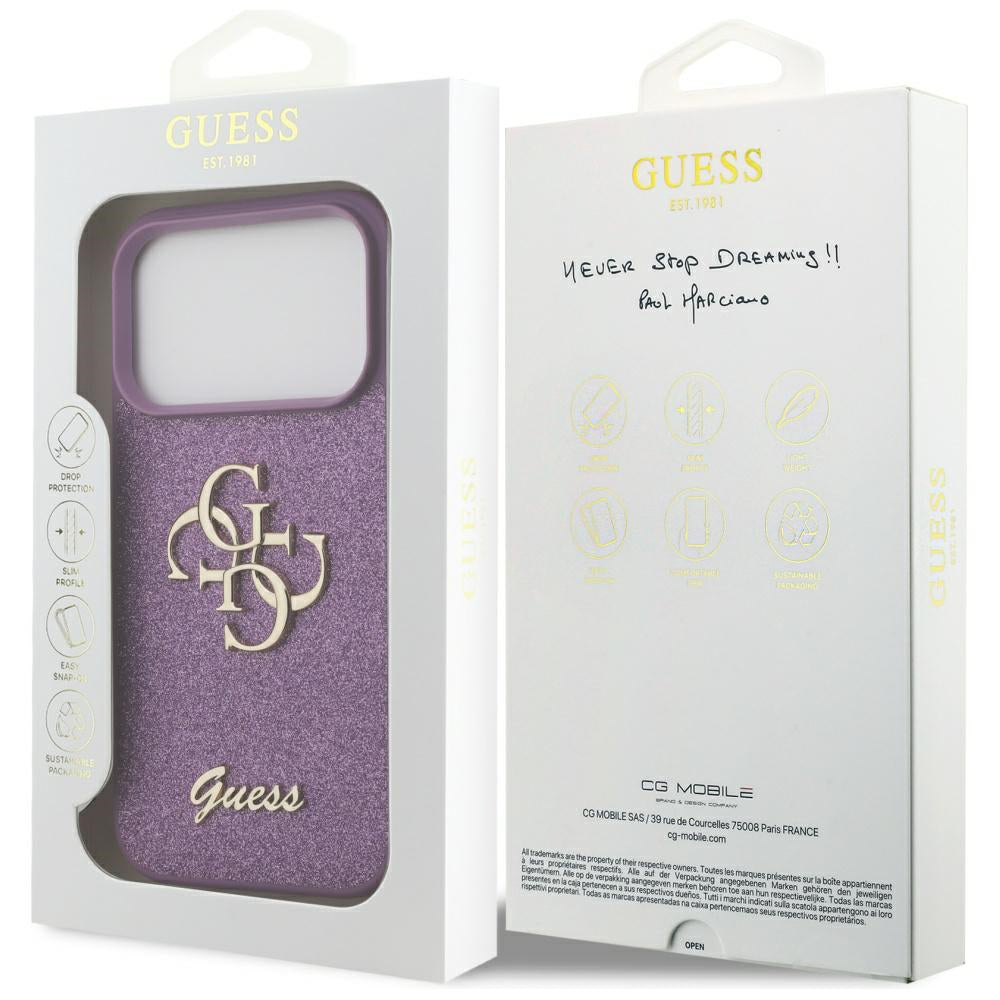 Husă Guess Fixed Glitter Big 4G pentru iPhone 17 Pro Max – lila — imagine 7