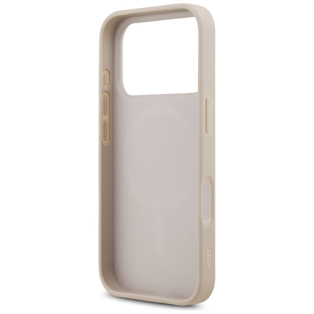 Husă Guess Leather 4G Triangle Strass MagSafe pentru iPhone 17 Pro Max – roz (GUHMP17XP4TDPLP) — imagine 5