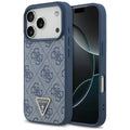 Husă Guess Leather 4G Triangle Strass MagSafe pentru iPhone 17 Pro Max – albastru — imagine 1