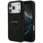 Husă Guess Saffiano MagSafe pentru iPhone 17 Pro Max – negru (GUHMP17XPSAHMCK) — imagine 1